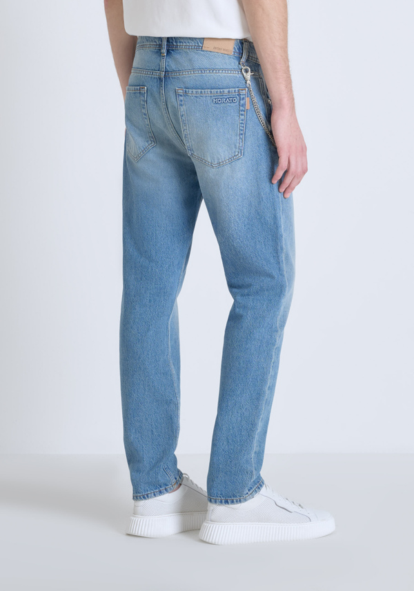"JIMI" SLIM CROPPED FIT DENIM JEANS WITH CHAIN - Antony Morato Online Shop