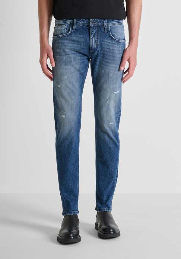 JEANS COMFORT TAPERED FIT "KURT" IN DENIM ICONIC BLU - Antony Morato Online Shop