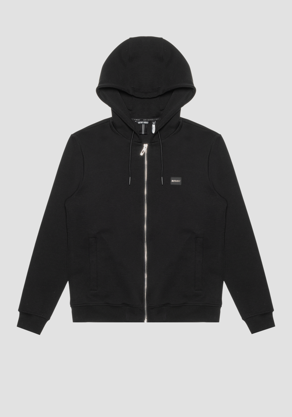 SLIM FIT SWEATSHIRT IN COTTON BLEND FABRIC WITH METAL LOGO PLAQUE WITH RUBBER BASE - Antony Morato Online Shop