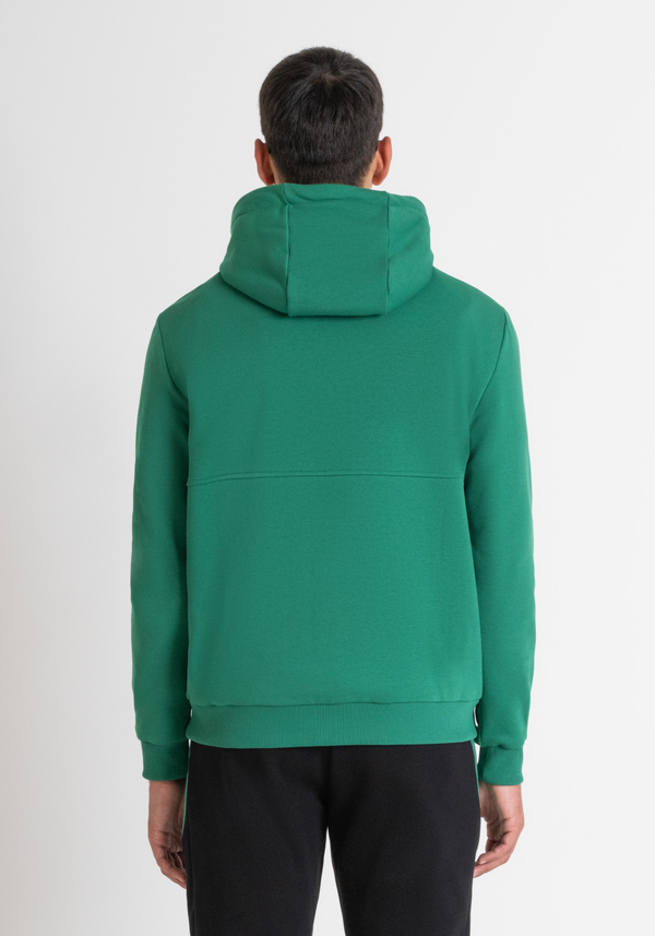 RELAXED FIT HOODIE IN GREEN COTTON BLEND SUSTAINABLE FABRIC - Antony Morato Online Shop