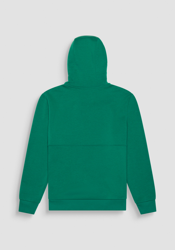 RELAXED FIT HOODIE IN GREEN COTTON BLEND SUSTAINABLE FABRIC - Antony Morato Online Shop