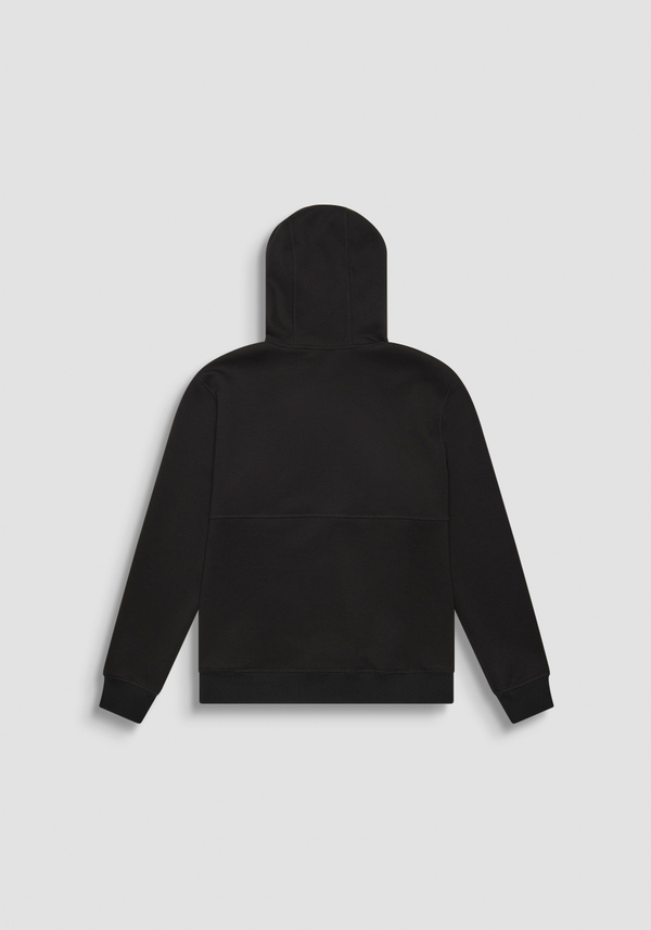 REGULAR FIT HOODIE IN BLACK SCUBA FABRIC - Antony Morato Online Shop