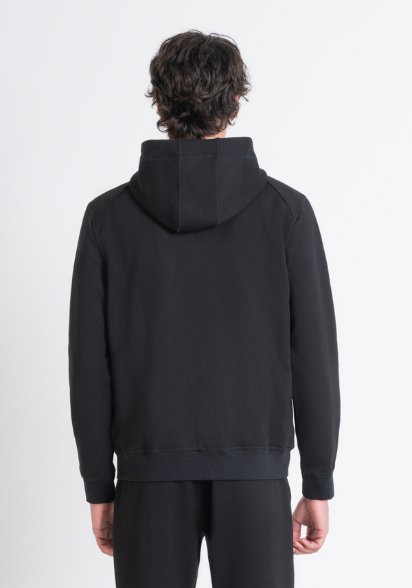 REGULAR FIT SWEATSHIRT IN BLACK SCUBA FABRIC WITH LOGO - Antony Morato Online Shop