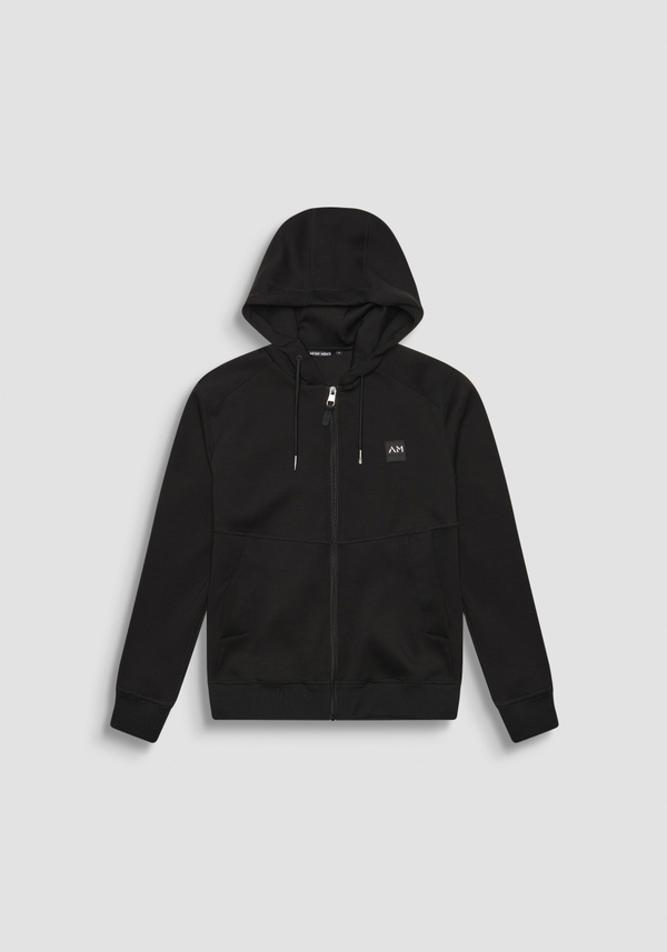 REGULAR FIT SWEATSHIRT IN BLACK SCUBA FABRIC WITH LOGO - Antony Morato Online Shop