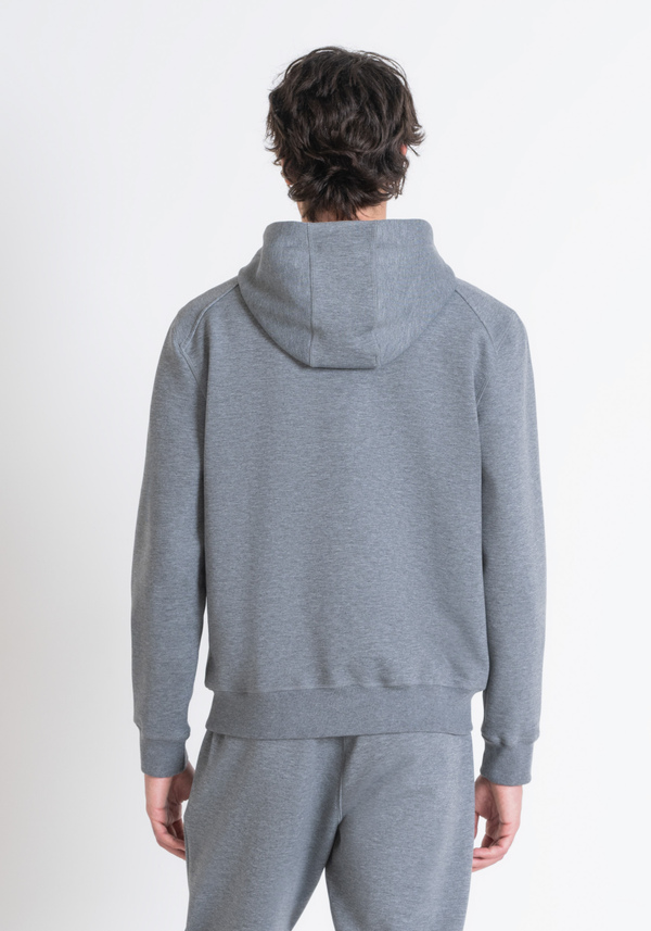 REGULAR FIT SWEATSHIRT IN GREY SCUBA FABRIC WITH LOGO - Antony Morato Online Shop