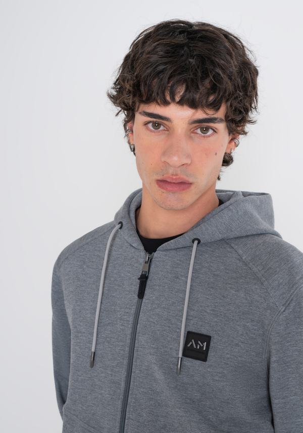 REGULAR FIT SWEATSHIRT IN GREY SCUBA FABRIC WITH LOGO - Antony Morato Online Shop