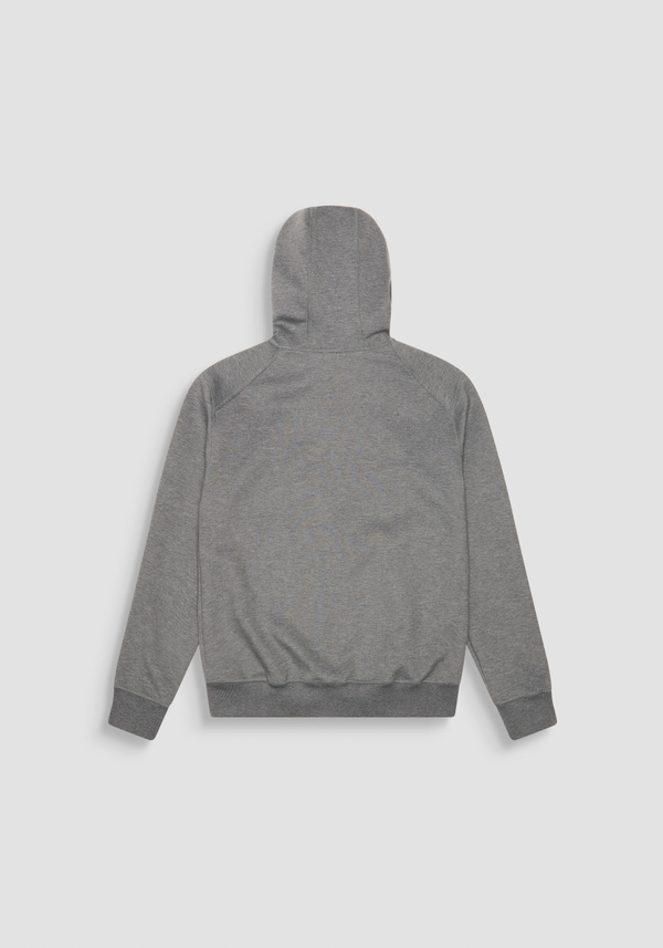 REGULAR FIT SWEATSHIRT IN GREY SCUBA FABRIC WITH LOGO - Antony Morato Online Shop