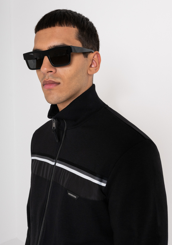 REGULAR FIT SWEATSHIRT WITH ZIP IN SUSTAINABLE COTTON-BLEND FABRIC - Antony Morato Online Shop
