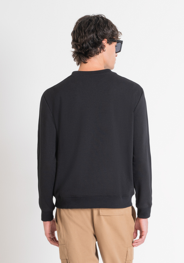 RELAXED FIT SWEATSHIRT IN SUSTAINABLE COTTON-BLEND FABRIC WITH RUBBERISED LOGO - Antony Morato Online Shop
