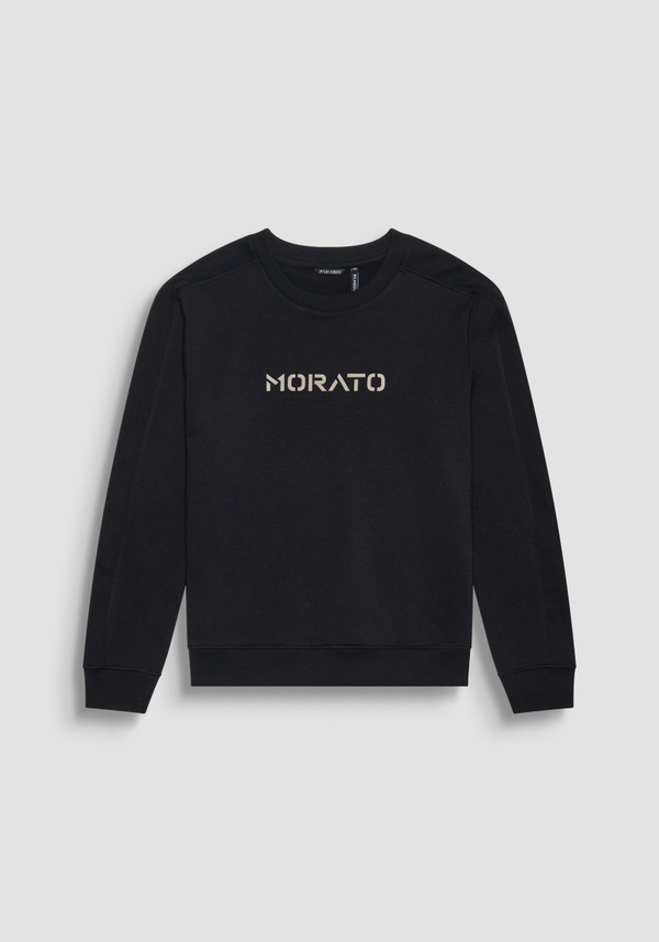RELAXED FIT SWEATSHIRT IN SUSTAINABLE COTTON-BLEND FABRIC WITH RUBBERISED LOGO - Antony Morato Online Shop