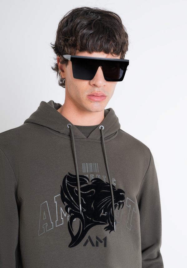 RELAXED FIT HOODIE IN SUSTAINABLE COTTON-BLEND FABRIC WITH PRINT - Antony Morato Online Shop