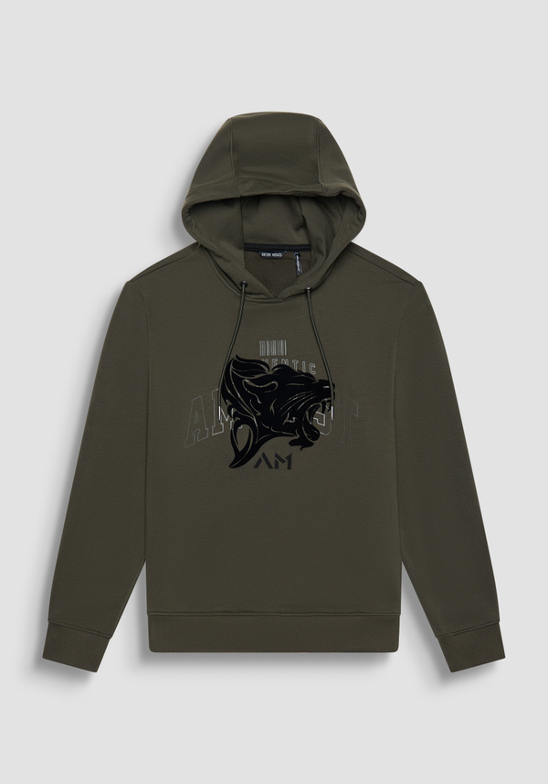 RELAXED FIT HOODIE IN SUSTAINABLE COTTON-BLEND FABRIC WITH PRINT - Antony Morato Online Shop