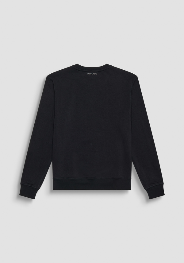 REGULAR FIT SWEATSHIRT IN BLACK COTTON BLEND WITH DOBERMANN PRINT - Antony Morato Online Shop