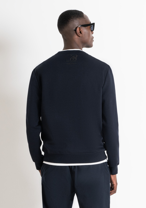 FELPA "MTV" SLIM FIT IN COTONE CON LOGO GOMMATO - Antony Morato Online Shop