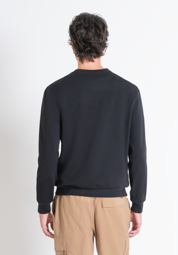 REGULAR FIT SWEATSHIRT IN SUSTAINABLE COTTON-BLEND FABRIC AND RUBBERISED TIGER PRINT - Antony Morato Online Shop