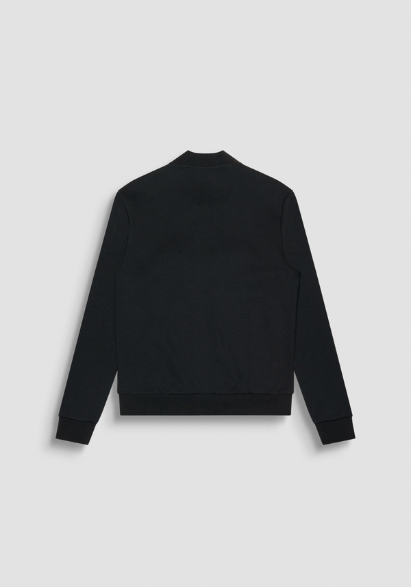 FELPA SLIM FIT CON ZIP E TASCHE IN MISTO COTONE NERO - Antony Morato Online Shop