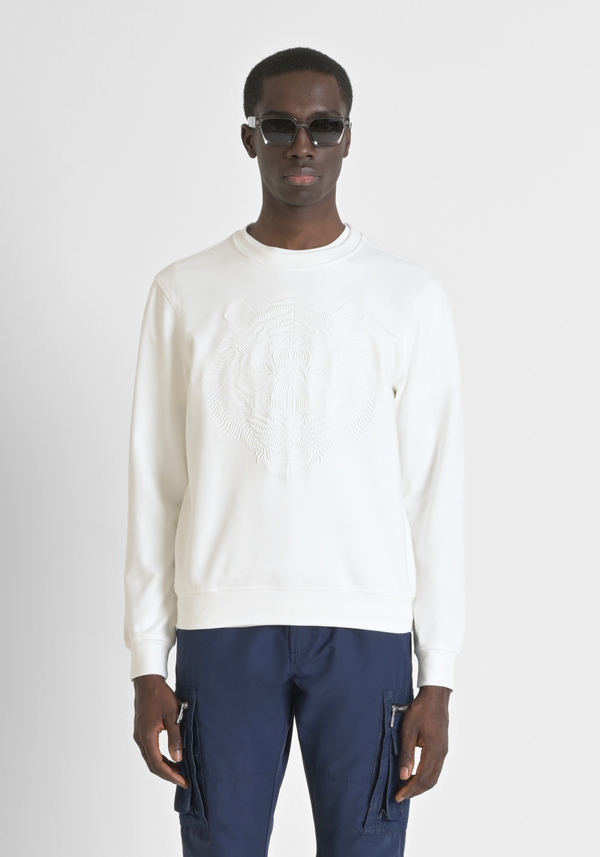 SWEATSHIRT REGULAR FIT AUS BAUMWOLL-MISCHGEWEBE MIT TIGER-PRINT - Antony Morato Online Shop
