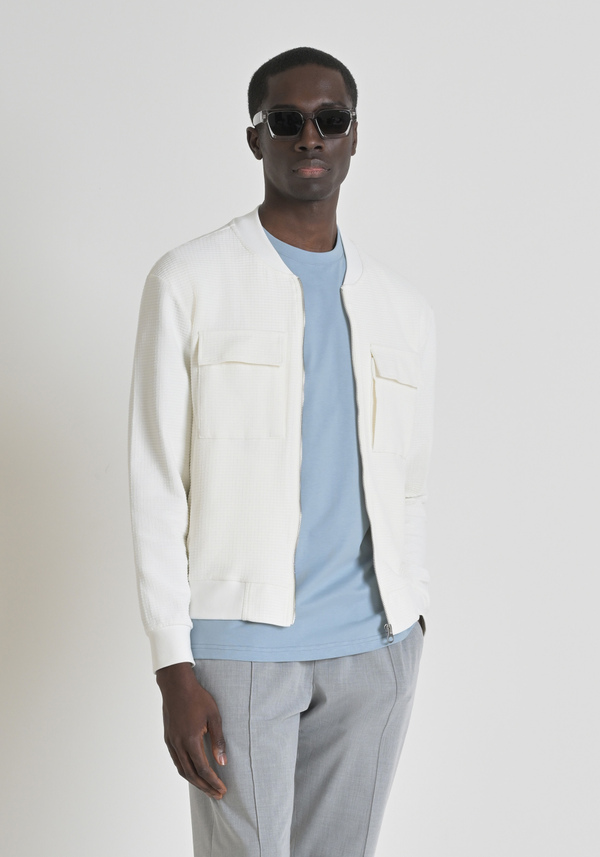 SLIM-FIT SWEATSHIRT IN STRETCH COTTON WITH CHECKED PATTERN - Antony Morato Online Shop