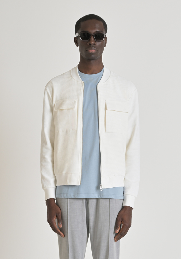 SLIM-FIT SWEATSHIRT IN STRETCH COTTON WITH CHECKED PATTERN - Antony Morato Online Shop