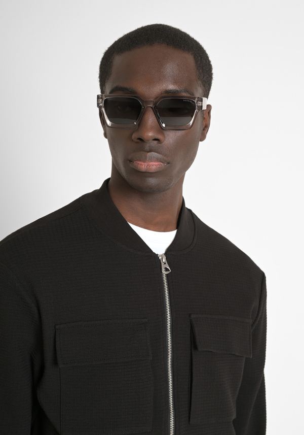 SWEAT-SHIRT COUPE SLIM EN COTON STRETCH AVEC MOTIF À CARREAUX - Antony Morato Online Shop