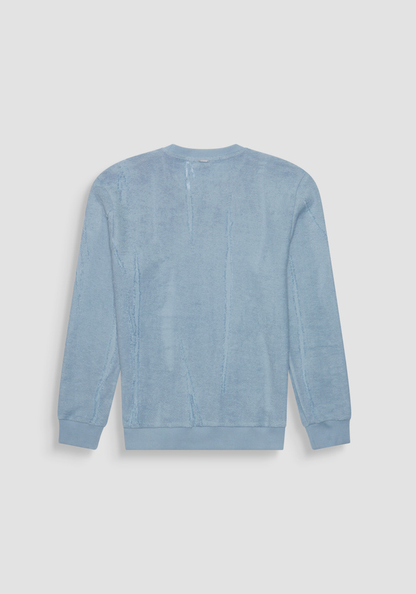 FELPA REGULAR FIT IN TESSUTO DI COTONE DEVORE CON LOGO METALLICO - Antony Morato Online Shop