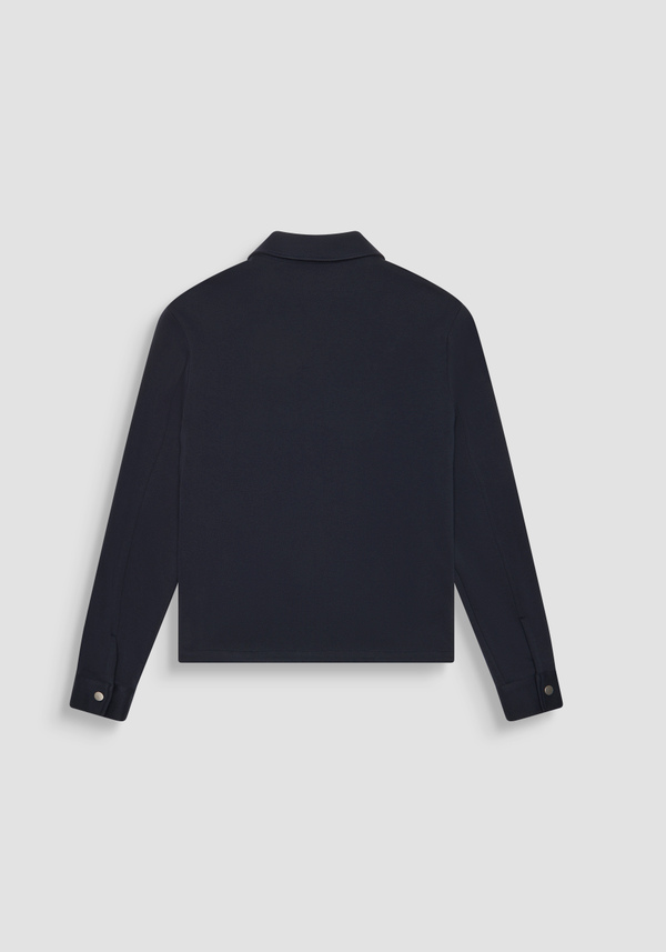 SUDADERA SLIM FIT DE MEZCLA DE PIQUÉ DE ALGODÓN CON CUELLO Y CREMALLERA - Antony Morato Online Shop