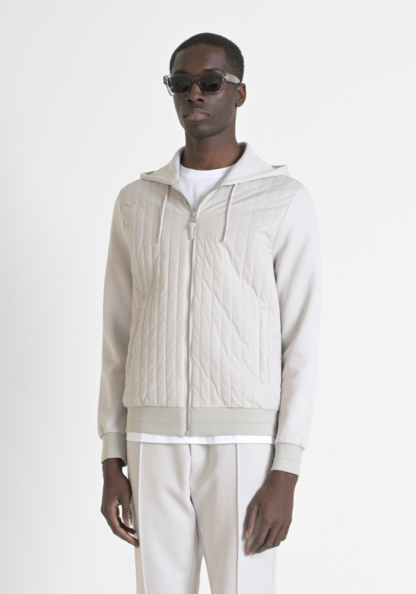 SLIM FIT COTTON BLEND SWEATSHIRT WITH ZIP AND HOOD - Antony Morato Online Shop