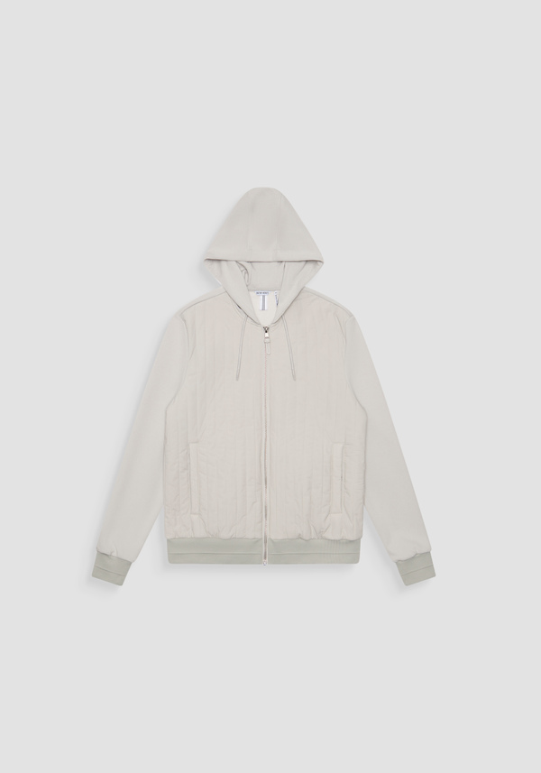 SLIM FIT COTTON BLEND SWEATSHIRT WITH ZIP AND HOOD - Antony Morato Online Shop