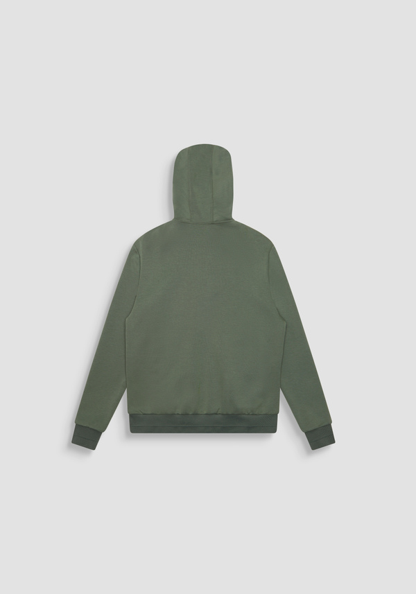 SLIM FIT COTTON BLEND SWEATSHIRT WITH ZIP AND HOOD - Antony Morato Online Shop