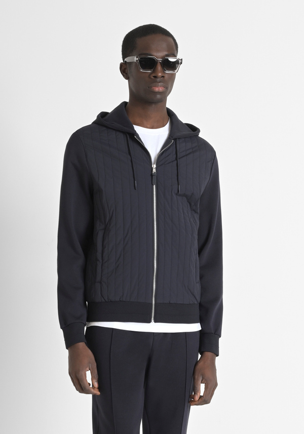 FELPA CON CAPPUCCIO SLIM FIT IN MISTO COTONE E LEGGERA IMBOTTITURA SINTETICA - Antony Morato Online Shop