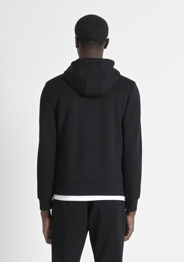 SLIM FIT COTTON BLEND SWEATSHIRT WITH ZIP AND HOOD - Antony Morato Online Shop