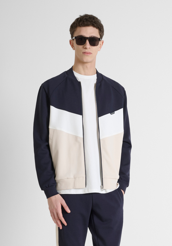 REGULAR FIT COTTON BLEND SWEATSHIRT WITH LOGO PATCH - Antony Morato Online Shop