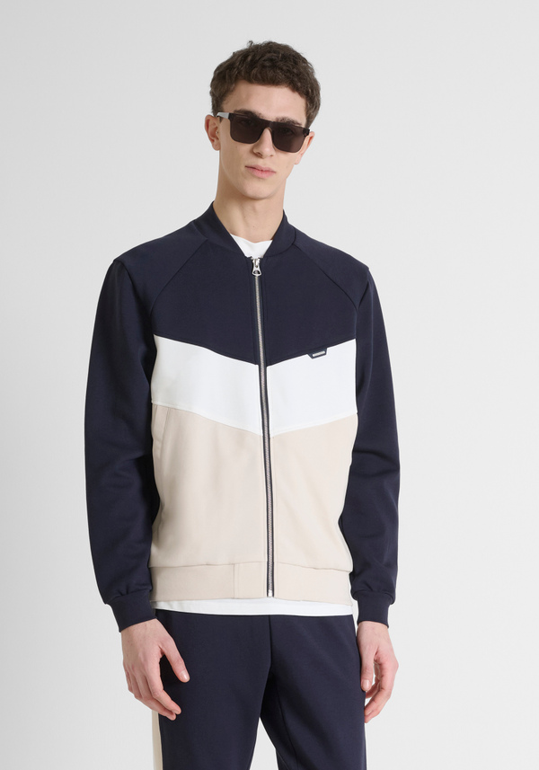 REGULAR FIT COTTON BLEND SWEATSHIRT WITH LOGO PATCH - Antony Morato Online Shop