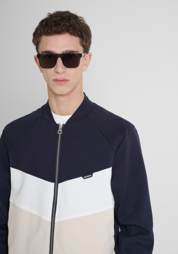 REGULAR FIT COTTON BLEND SWEATSHIRT WITH LOGO PATCH - Antony Morato Online Shop