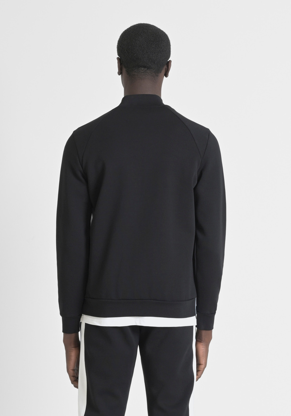 SWEAT-SHIRT SLIM FIT EN COTON MÉLANGÉ AVEC FERMETURE À GLISSIÈRE ET CAPUCHE - Antony Morato Online Shop