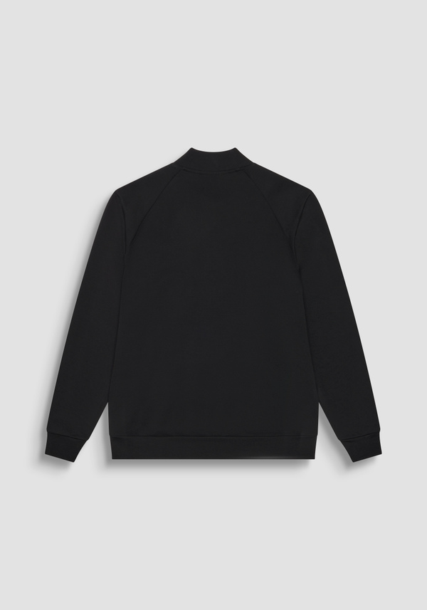 SWEAT-SHIRT SLIM FIT EN COTON MÉLANGÉ AVEC FERMETURE À GLISSIÈRE ET CAPUCHE - Antony Morato Online Shop