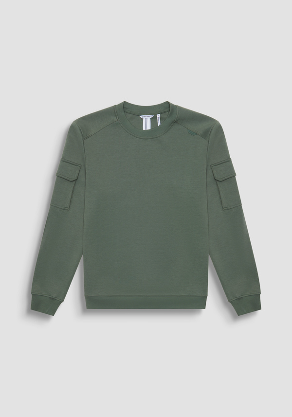 REGULAR FIT CREW-NECK SWEATSHIRT IN ONE-TONE COTTON BLEND - Antony Morato Online Shop