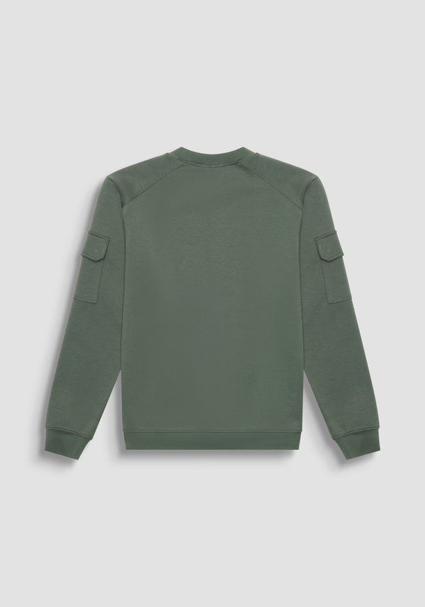 REGULAR FIT CREW-NECK SWEATSHIRT IN ONE-TONE COTTON BLEND - Antony Morato Online Shop