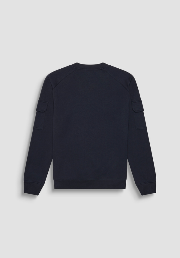 SWEATSHIRT REGULAR FIT MIT RUNDHALSAUSSCHNITT AUS EINFARBIGEM BAUMWOLL-MISCHGEWEBE - Antony Morato Online Shop