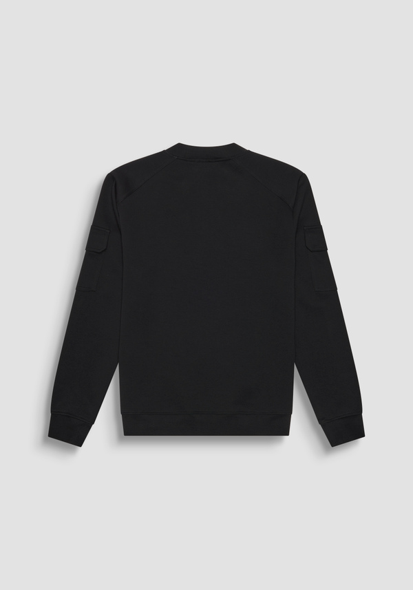 SWEATSHIRT REGULAR FIT MIT RUNDHALSAUSSCHNITT AUS EINFARBIGEM BAUMWOLL-MISCHGEWEBE - Antony Morato Online Shop