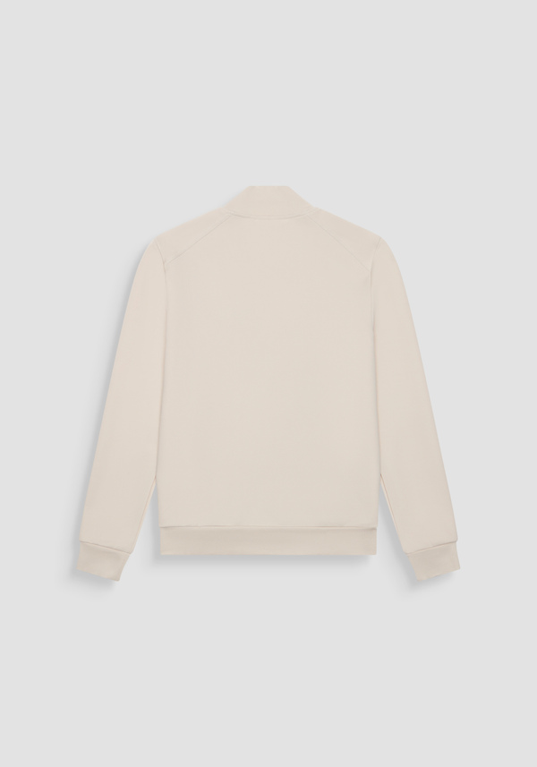 REGULAR FIT SWEATSHIRT IN COTTON BLEND WITH ZIP AND TONE-ON-TONE LOGO PLAQUE - Antony Morato Online Shop