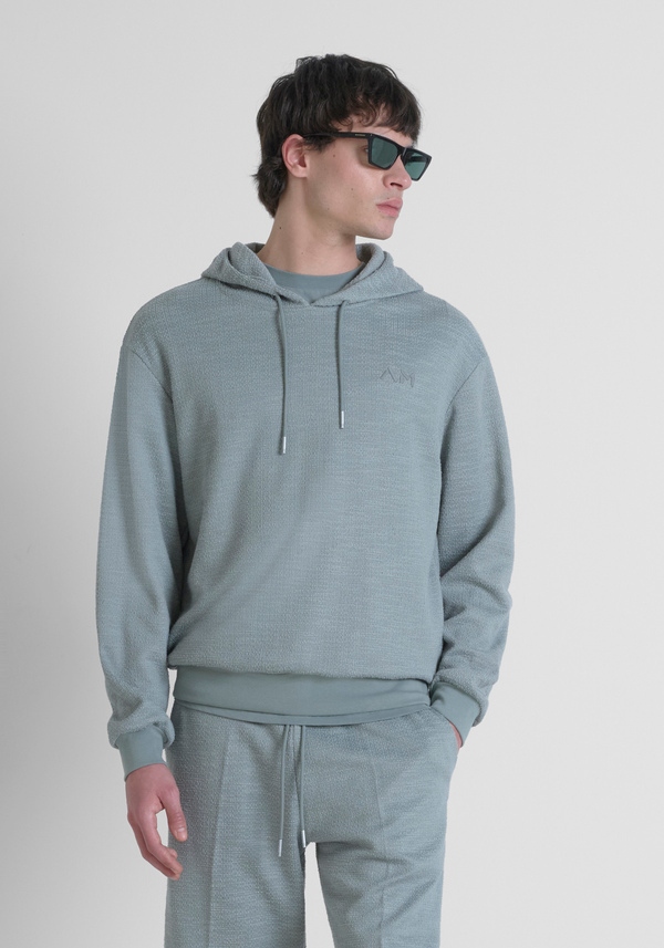 SUDADERA REGULAR FIT DE MEZCLA DE ALGODÓN CON PARCHE CON LOGOTIPO - Antony Morato Online Shop