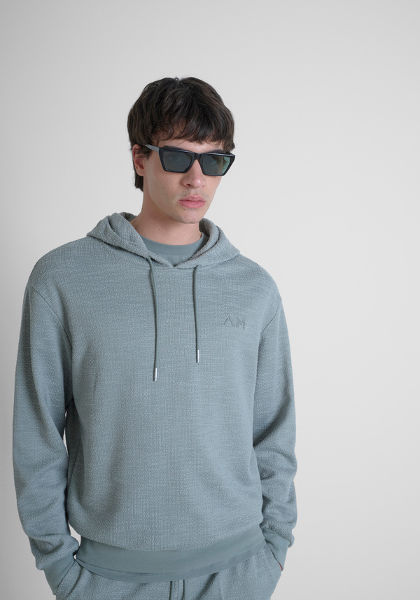 SUDADERA REGULAR FIT DE MEZCLA DE ALGODÓN CON PARCHE CON LOGOTIPO - Antony Morato Online Shop