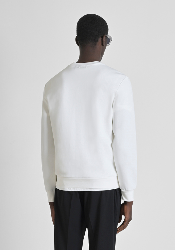 SWEATSHIRT SLIM FIT AUS BAUMWOLL-MISCHGEWEBE MIT GUMMIERTEM TIGER-PRINT - Antony Morato Online Shop