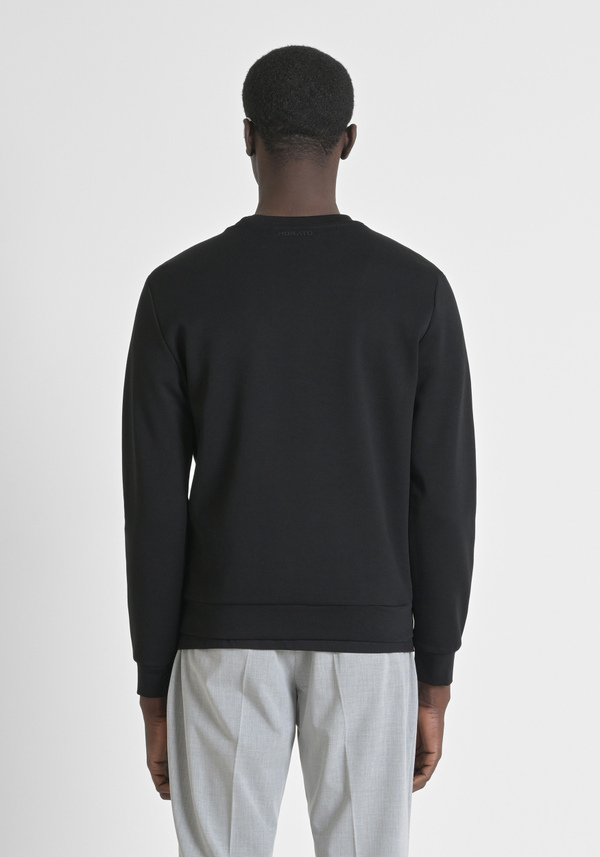 SWEAT-SHIRT SLIM FIT EN COTON MÉLANGÉ AVEC IMPRIMÉ TIGRE CAOUTCHOUTÉ - Antony Morato Online Shop