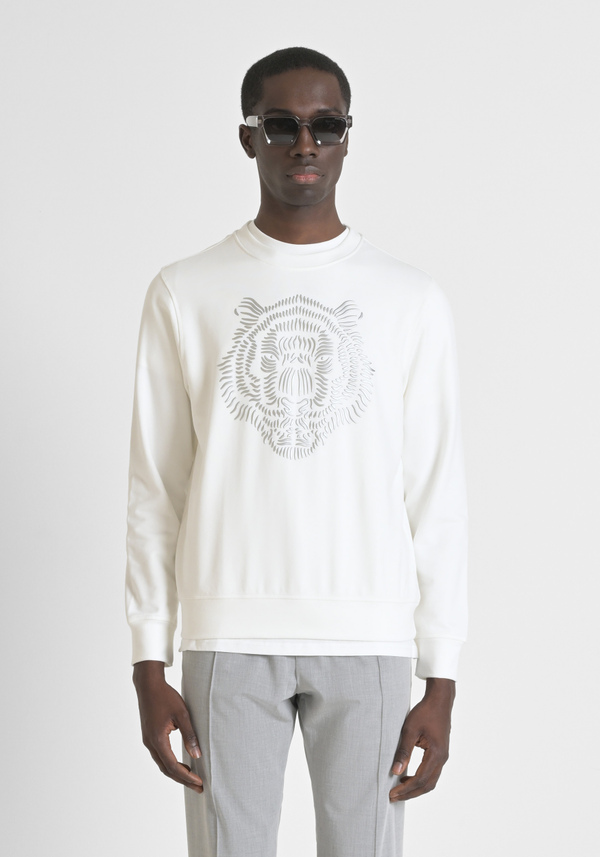 REGULAR FIT COTTON BLEND SWEATSHIRT WITH TIGER PRINT - Antony Morato Online Shop