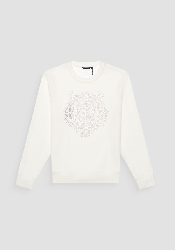 REGULAR FIT COTTON BLEND SWEATSHIRT WITH TIGER PRINT - Antony Morato Online Shop