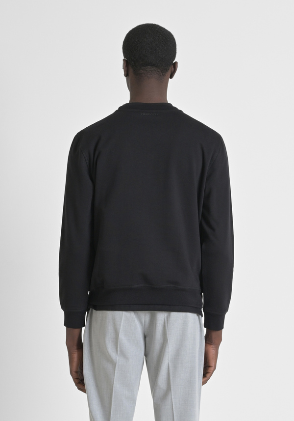 SWEAT-SHIRT REGULAR FIT EN COTON MÉLANGÉ AVEC IMPRESSION TIGRE - Antony Morato Online Shop