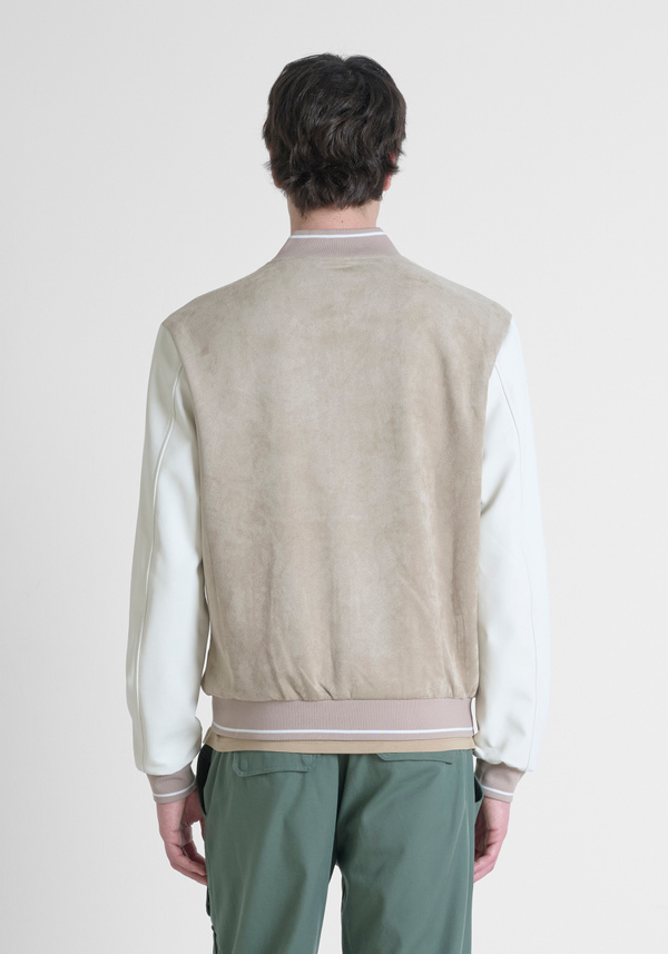 REGULAR FIT SUEDE-EFFECT SWEATSHIRT WITH LEATHERETTE INSERTS - Antony Morato Online Shop