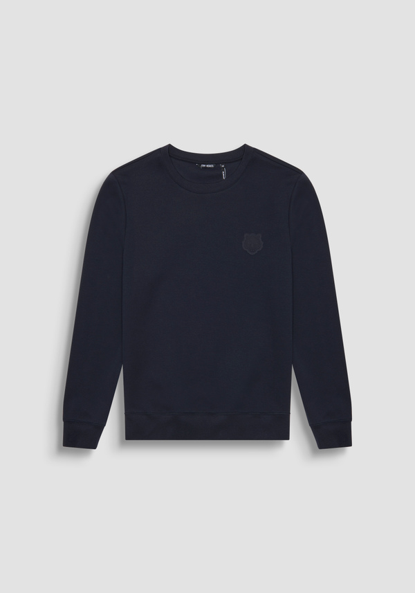 SLIM FIT COTTON BLEND SWEATSHIRT WITH TIGER PATCH - Antony Morato Online Shop